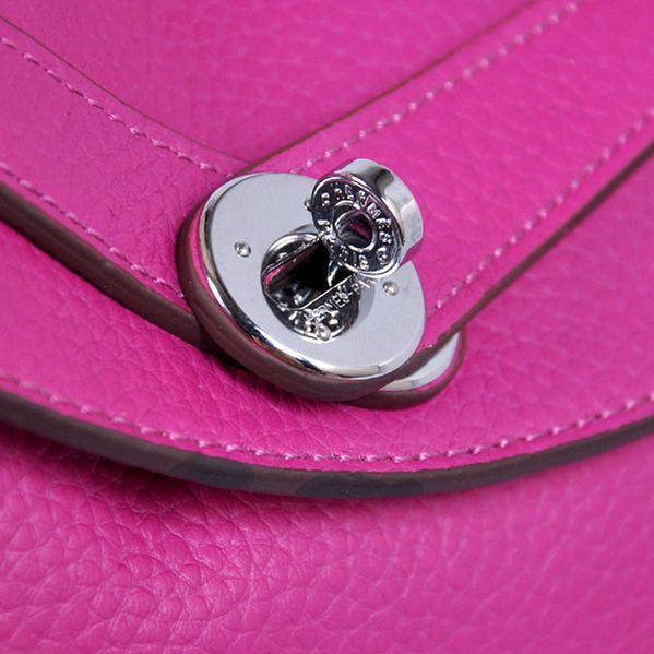 High Quality Replica Hermes Lindy 30CM Havanne Handbags Fuchsia Clemence Leather Silver - Click Image to Close